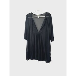 Tommy Bahama Medium Swim CoverUp Dress Oversized 3/4 Sleeve Mesh Sheer Lagenlook
